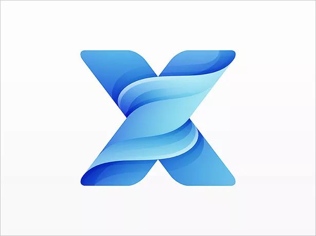 渐变立体质感字母LOGO设计欣赏